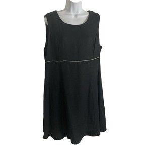 Vintage 90's Byer Studio Womens Black Shift Dress Size 12 Sleeveless Rhinestones